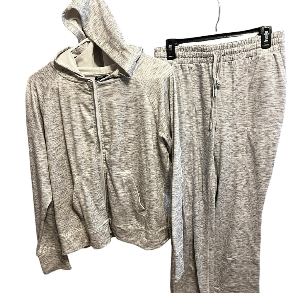 Gray Hooded Tracksuit Set